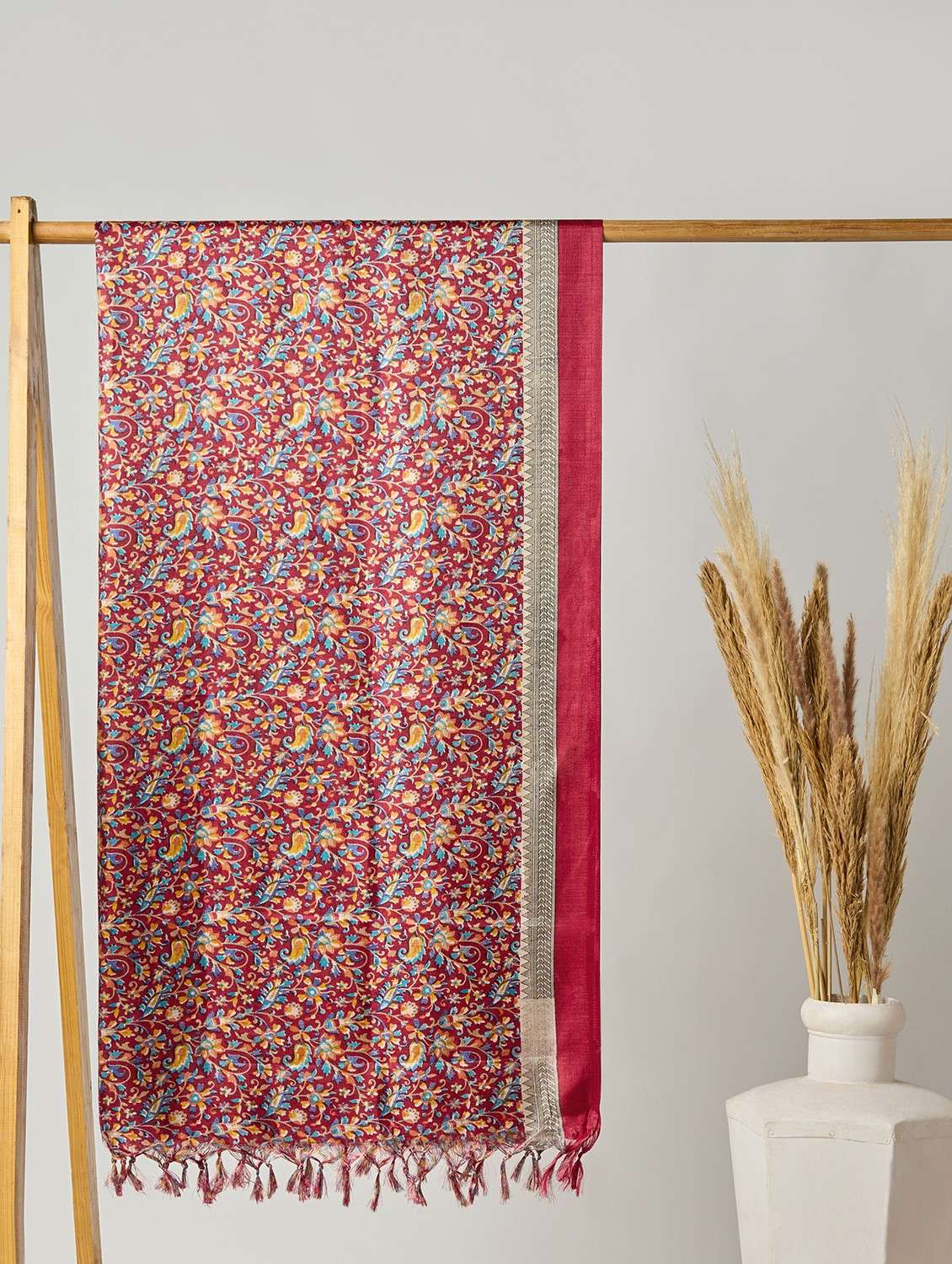 floral print silk dupatta casual wear - 22085225 - Zoom Image - 0