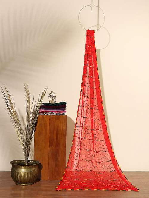 women solid with work festive dupatta