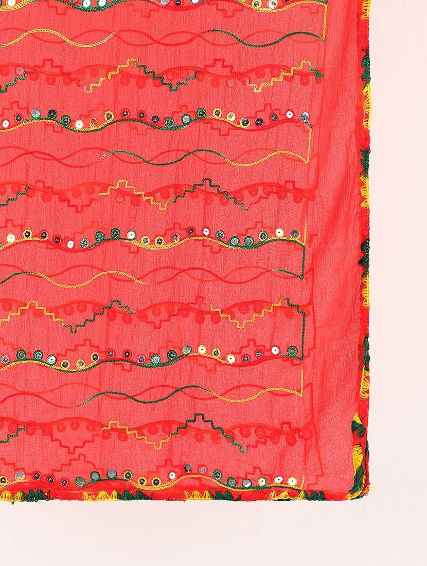 women solid with work festive dupatta - 22085241 - Standard Image - 2