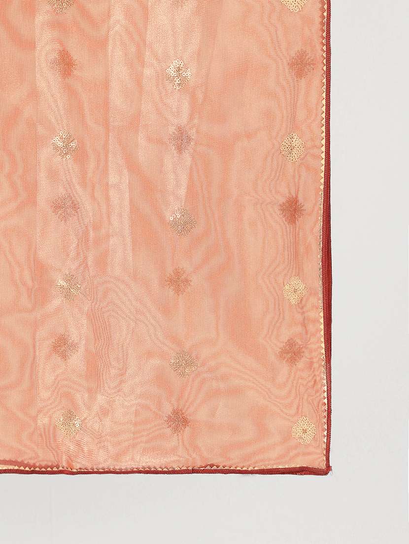 globus women brown sequinned net gotta patti border festive dupatta - 22085244 -  Standard Image - 2