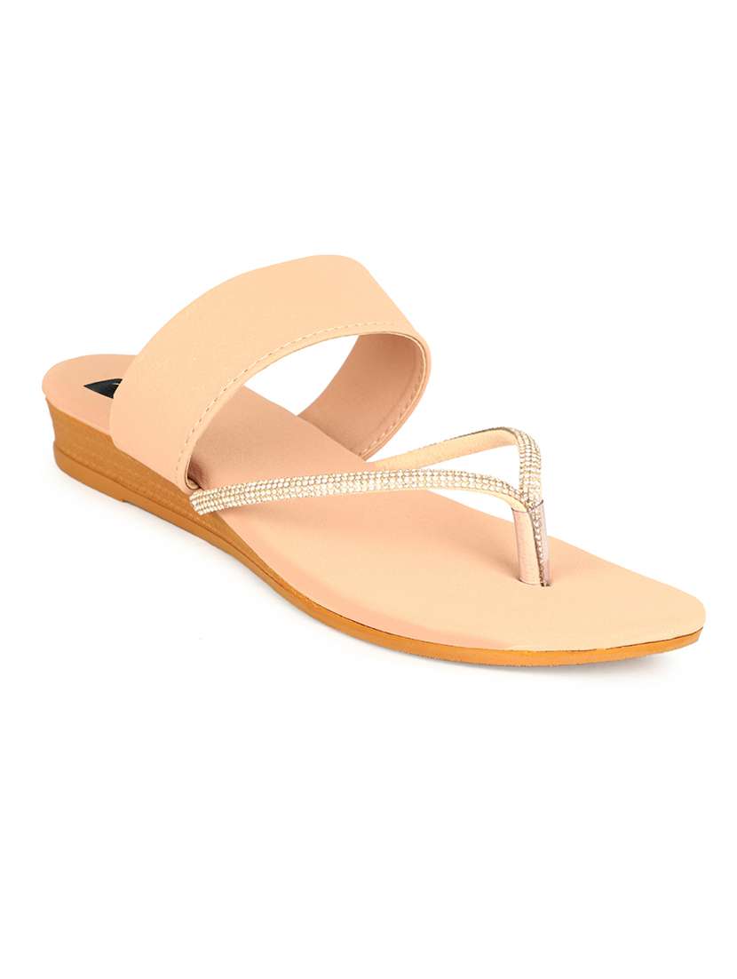 women solid slip on flat sandals - 22085252 - Zoom Image - 0