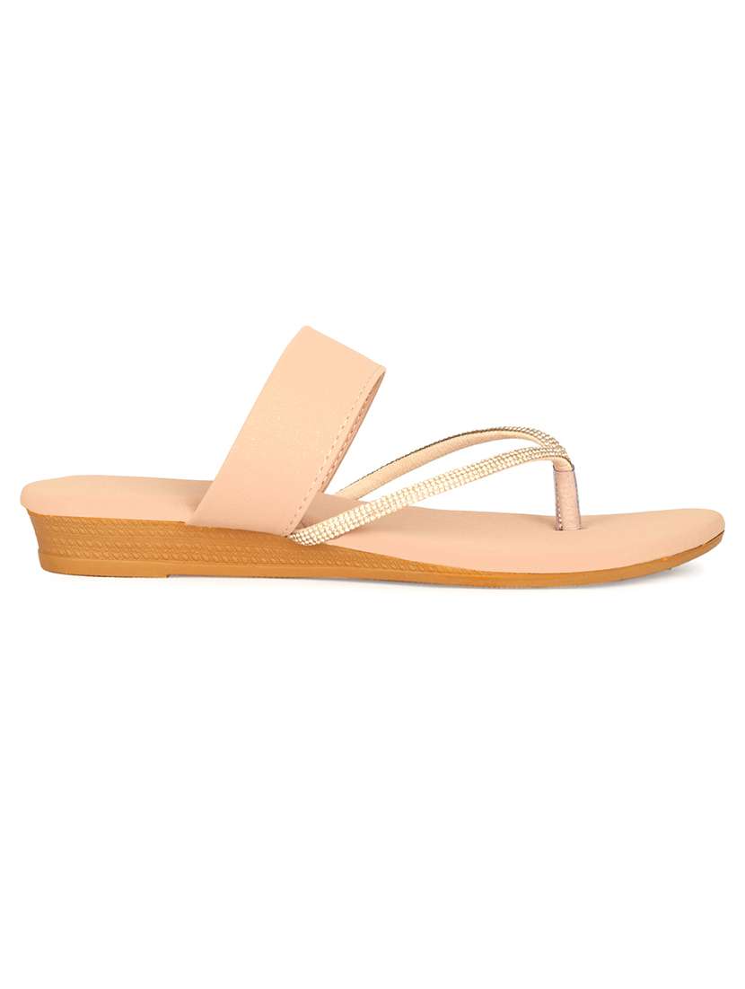 women solid slip on flat sandals - 22085252 - Standard Image - 2