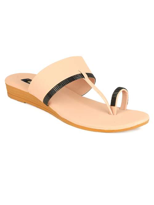 women solid one toe slip on flat sandals - 22085253 - Standard Image - 0