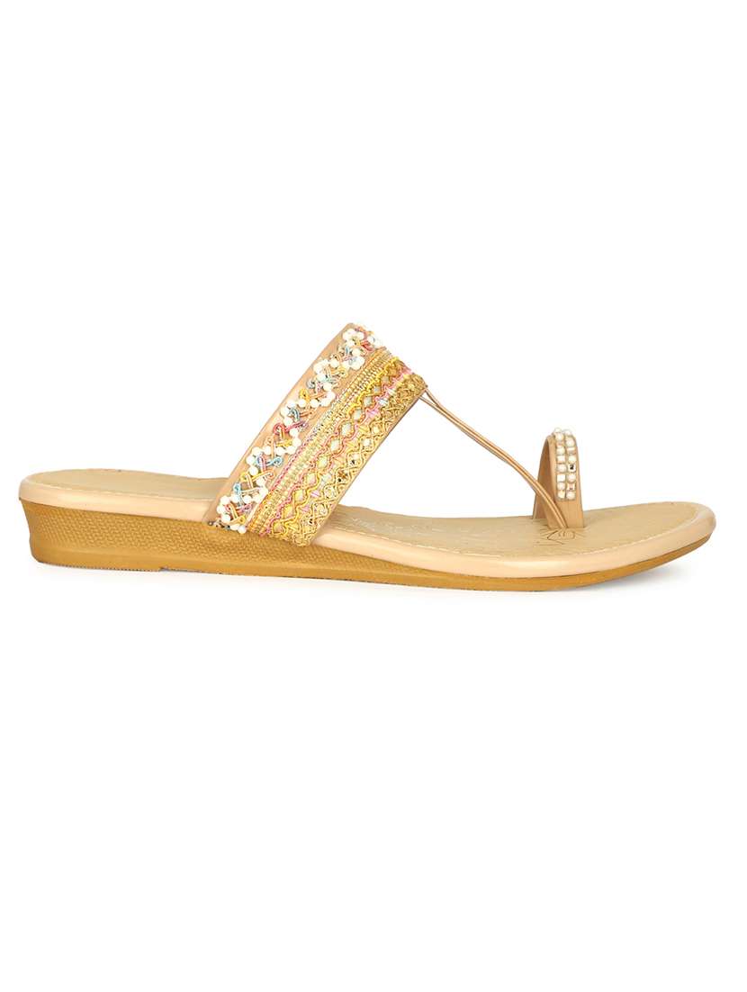 women one toe slip on flat sandals - 22085256 - Standard Image - 2