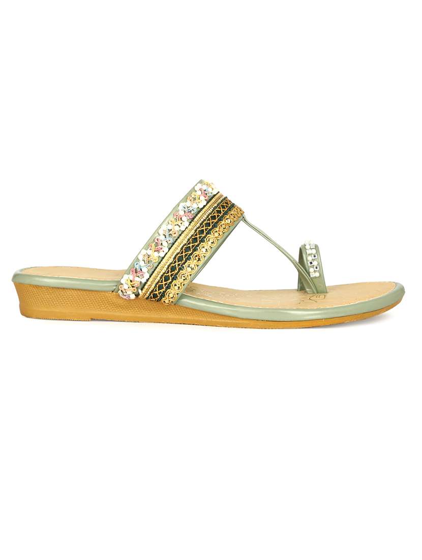 women one toe slip on flat sandals - 22085258 - Standard Image - 2