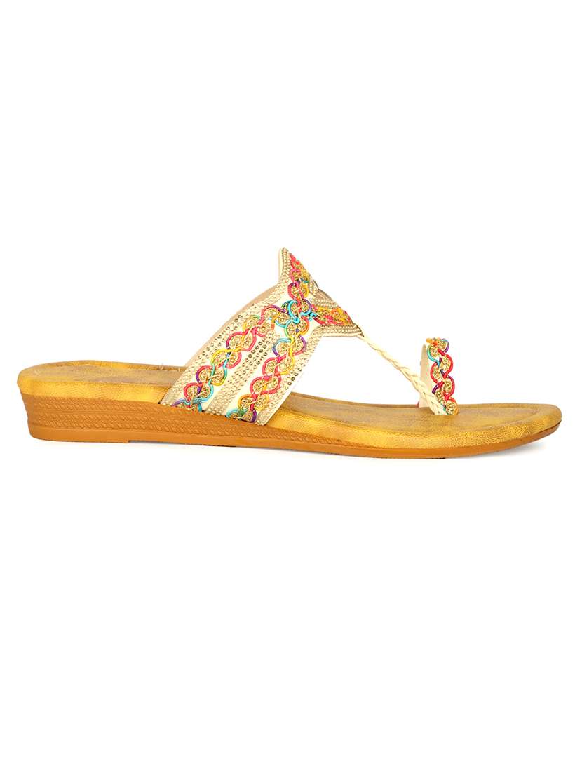 women one toe slip on flat sandals - 22085260 - Standard Image - 2