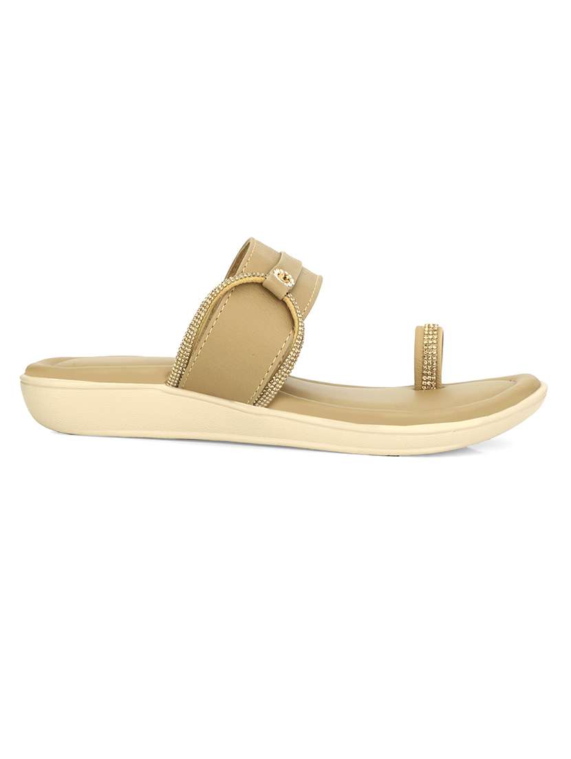 women one toe slip on flat sandals - 22085262 - Standard Image - 2