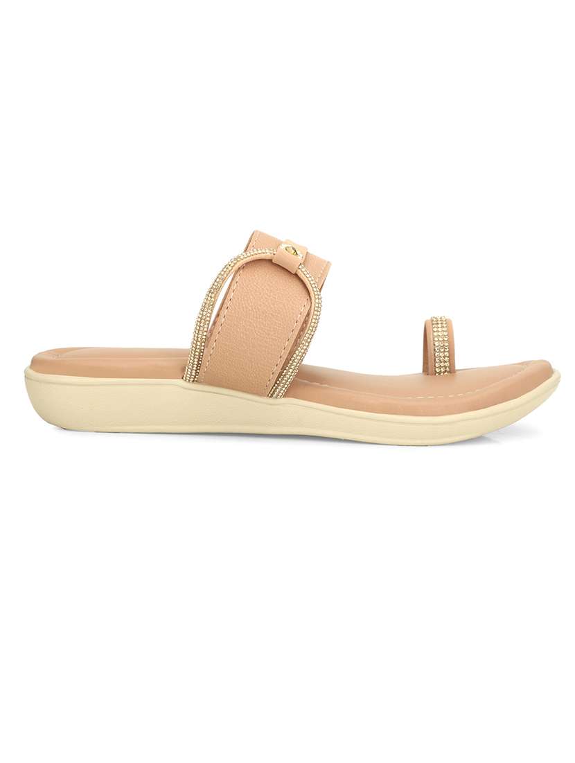 women one toe slip on flat sandals - 22085263 - Standard Image - 2