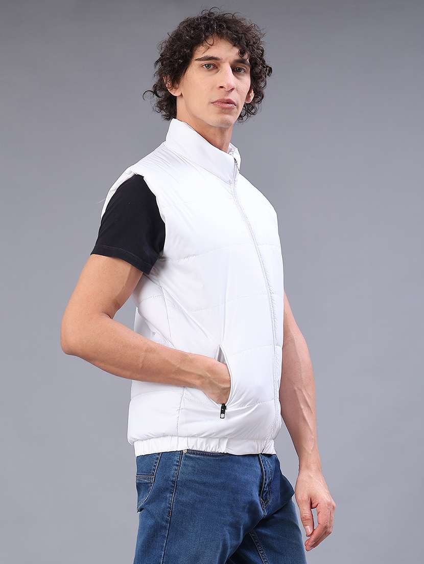 men solid sleeveless lightweight puffer jacket - 22085322 -  Standard Image - 2