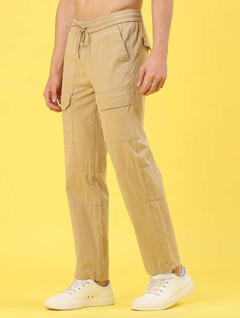 men solid mid rise cargo - 22085359 -  Standard Image - 2