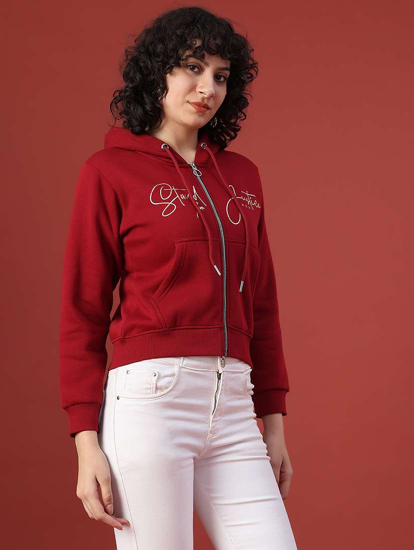 women printed long sleeve hooded sweatshirt - 22085754 -  Standard Image - 2