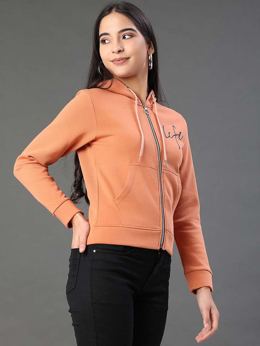 women typographic long sleeve hooded sweatshirt - 22085758 -  Standard Image - 2
