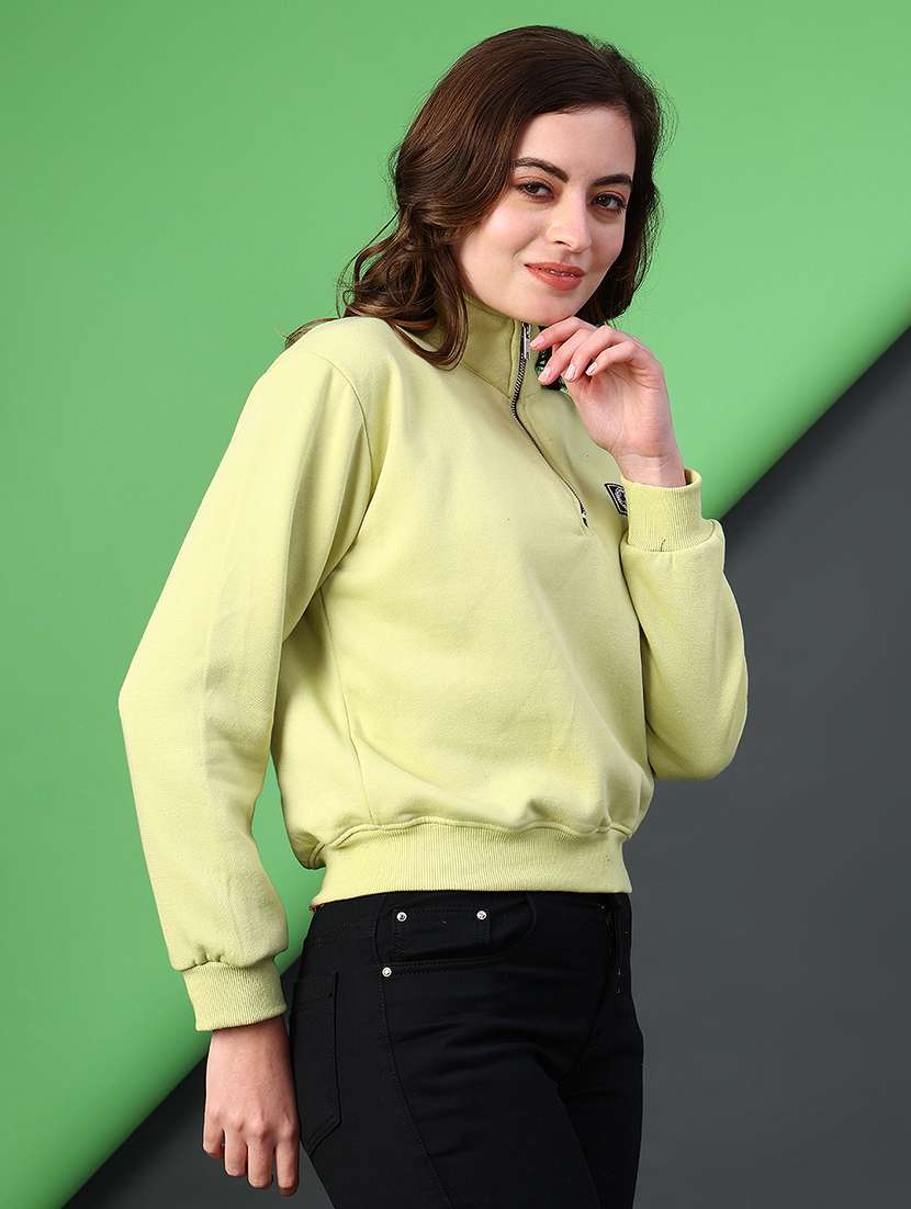 women solid long sleeve sweatshirt - 22085761 -  Standard Image - 2