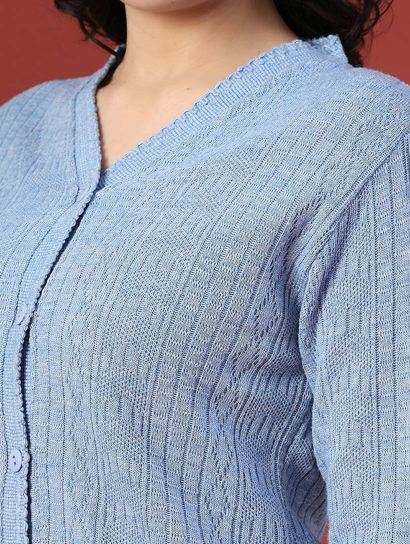 women self design long sleeve cardigan - 22085786 -  Standard Image - 2