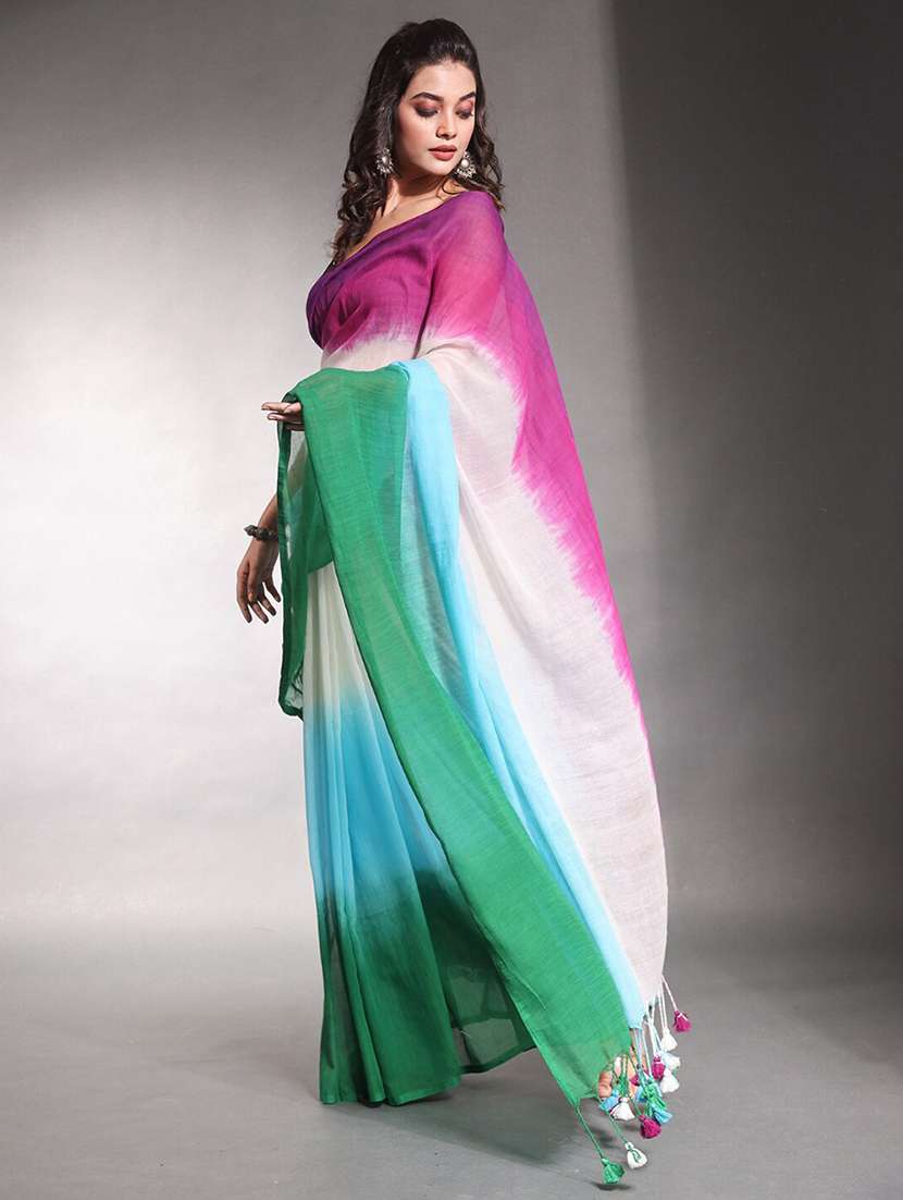 women ombre printed saree with blouse - 22085853 - Standard Image - 2