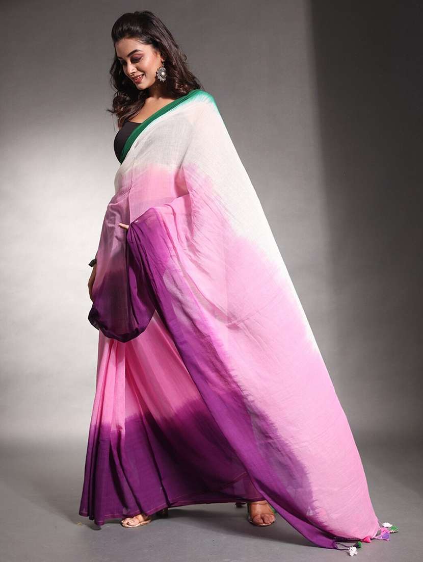 women tie & dye printed saree with blouse - 22085854 - Standard Image - 2