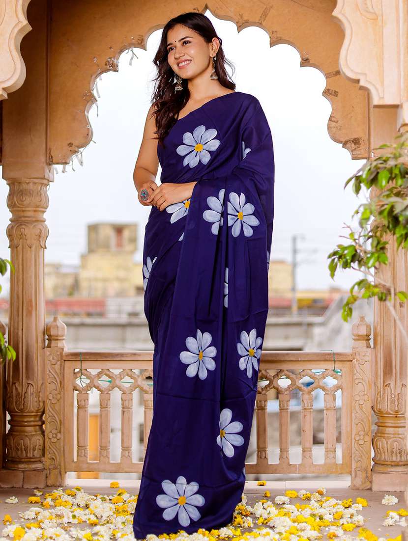women floral printed saree with blouse - 22085885 -  Standard Image - 2