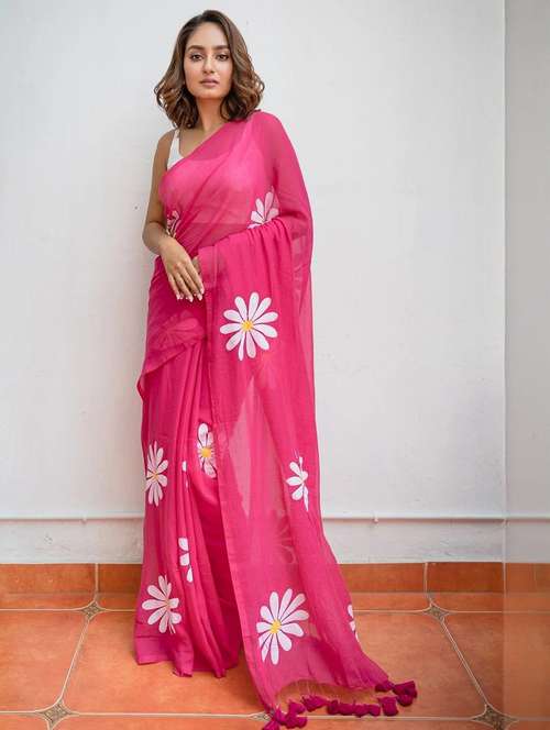women floral printed saree with blouse - 22085886 -  Standard Image - 0