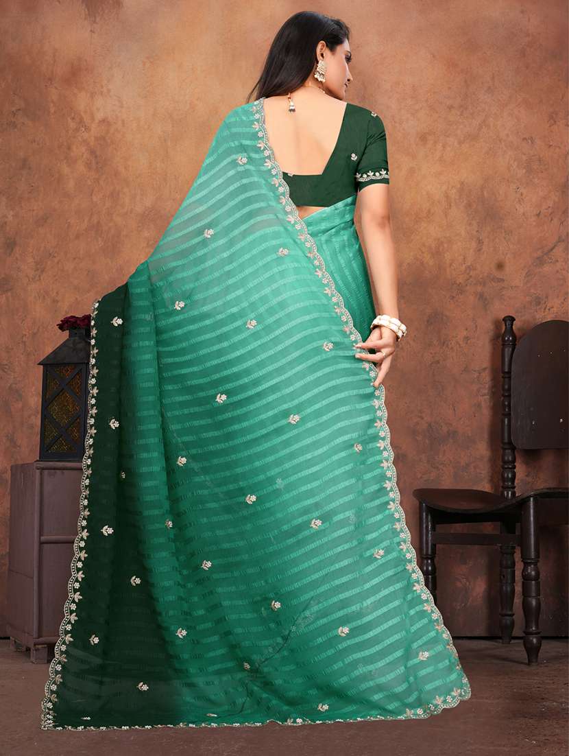 women ombre embroidered saree with blouse - 22085891 - Standard Image - 2