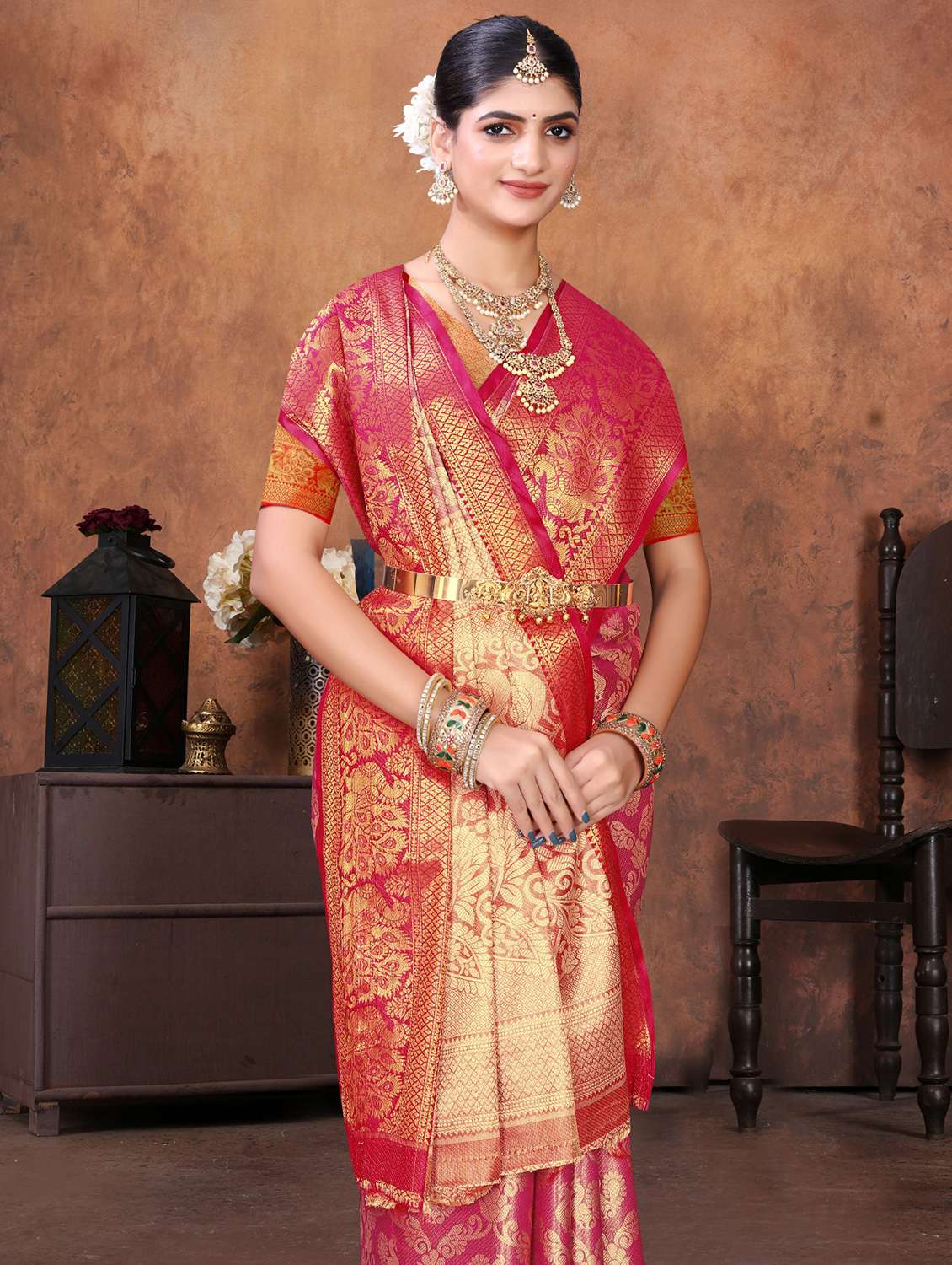 women self design kanjivaram saree with blouse - 22085918 - Standard Image - 2