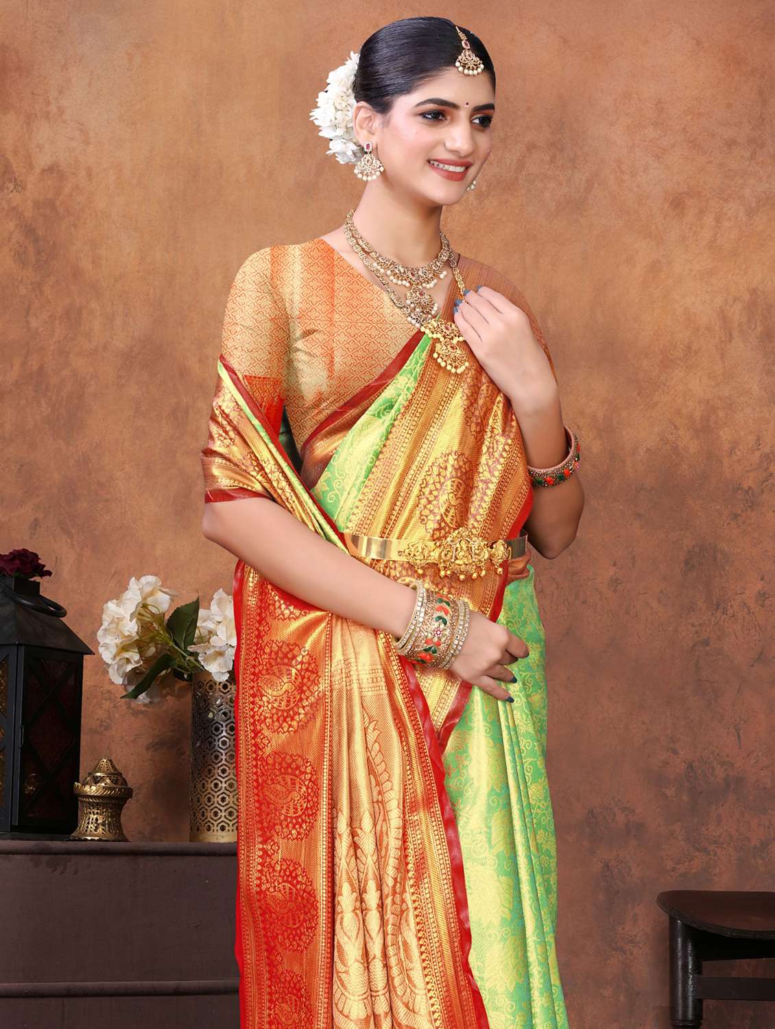 women self design kanjivaram saree with blouse - 22085921 - Standard Image - 2