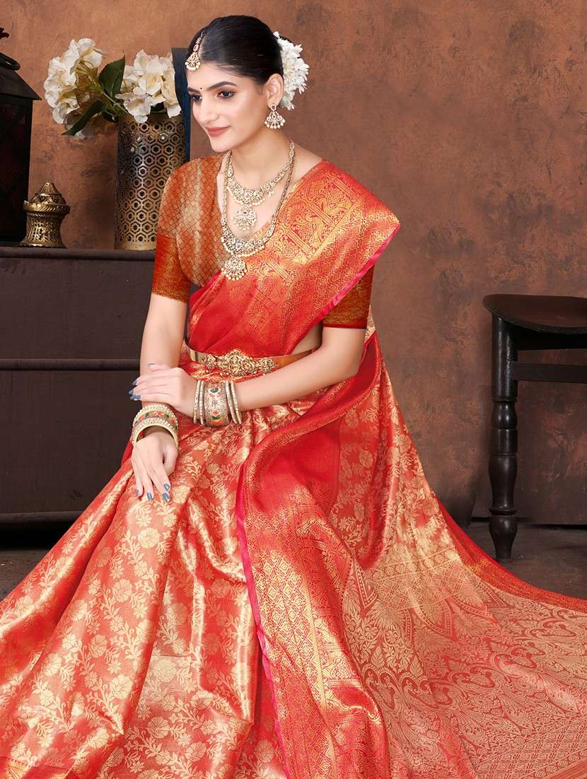 women self design kanjivaram saree with blouse - 22085924 - Standard Image - 2