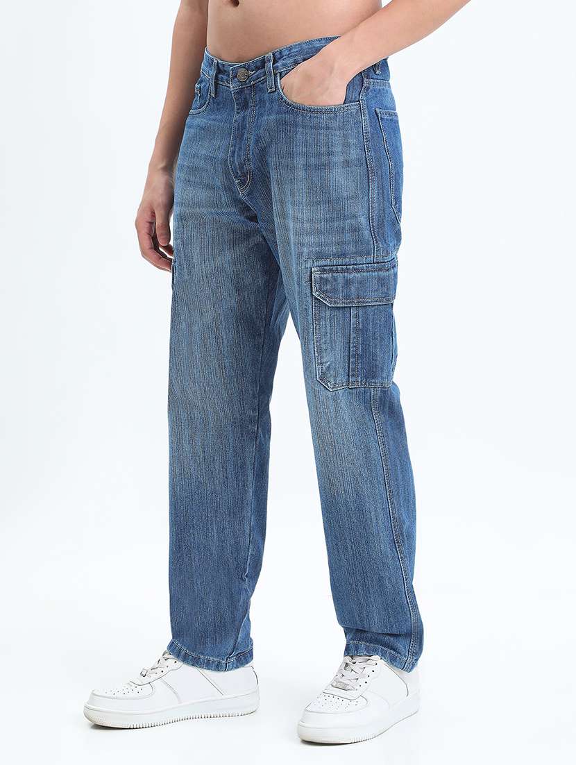 Men Washed Mid Rise Regular Fit Cargo - 22085976 -  Standard Image - 2