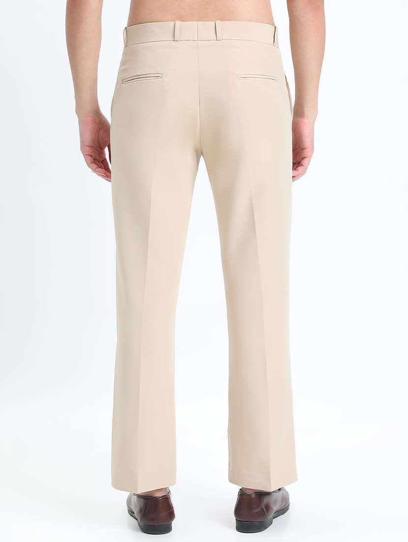 men solid low rise flat front formal trouser - 22085981 - Standard Image - 2