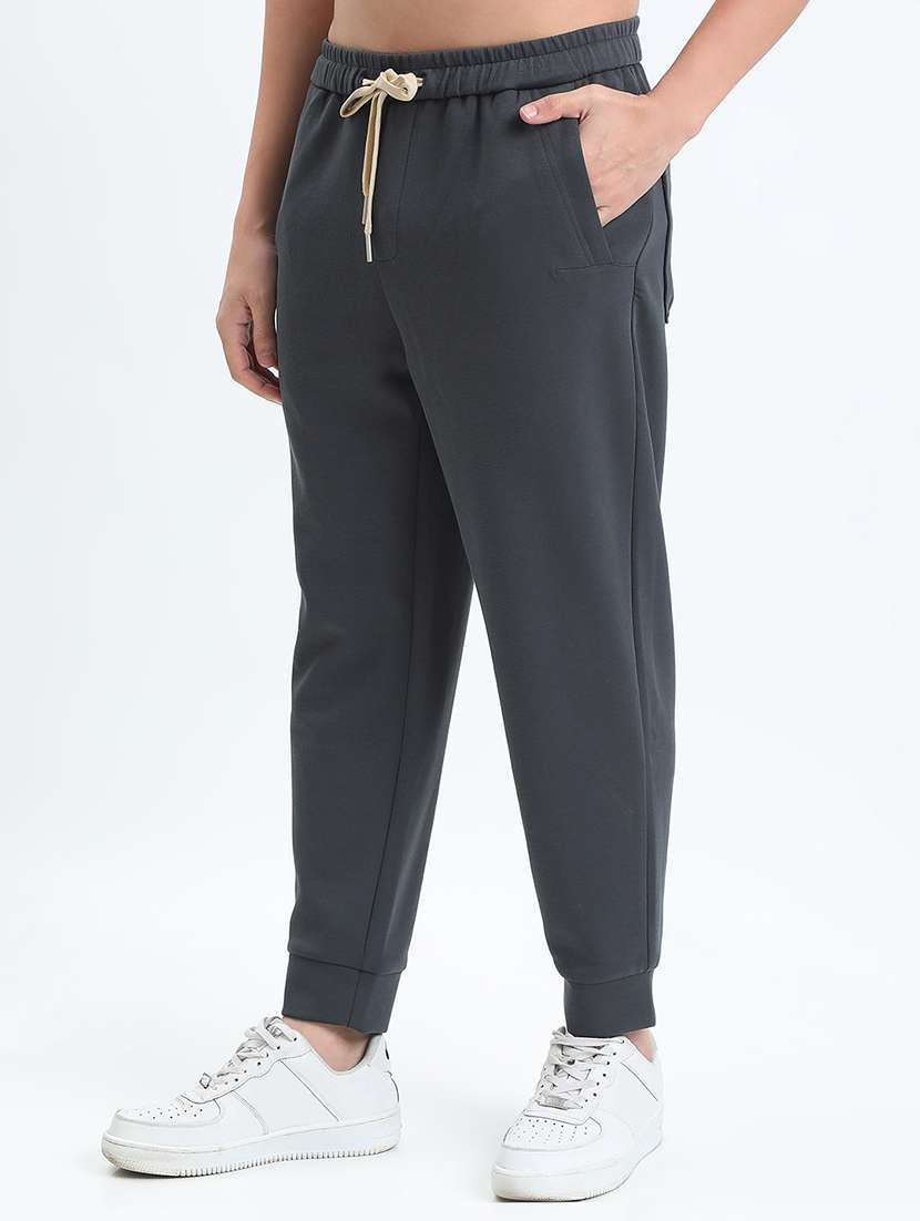 men solid low rise regular fit jogger - 22085983 -  Standard Image - 2