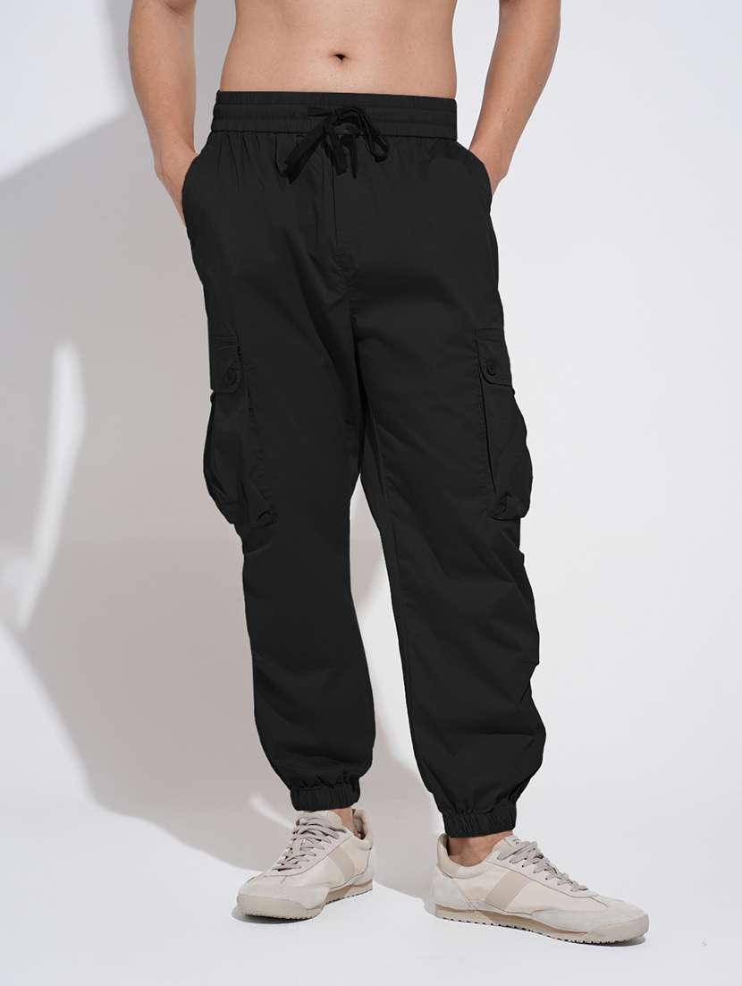 men solid low rise regular fit jogger - 22085987 -  Standard Image - 2