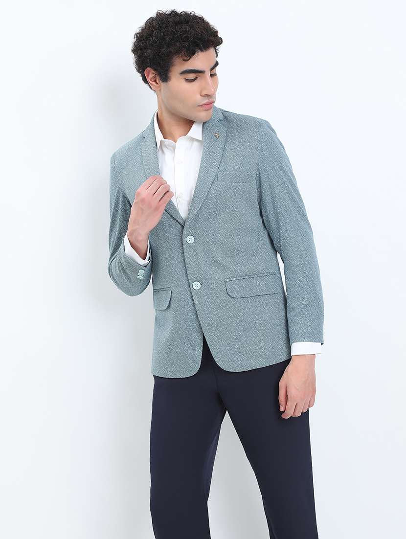 men lapel collar single breasted casual blazer - 22085992 -  Standard Image - 2