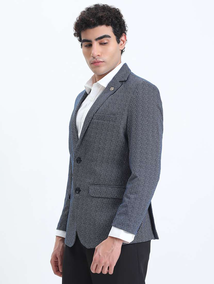 men lapel collar single breasted casual blazer - 22085993 -  Standard Image - 2