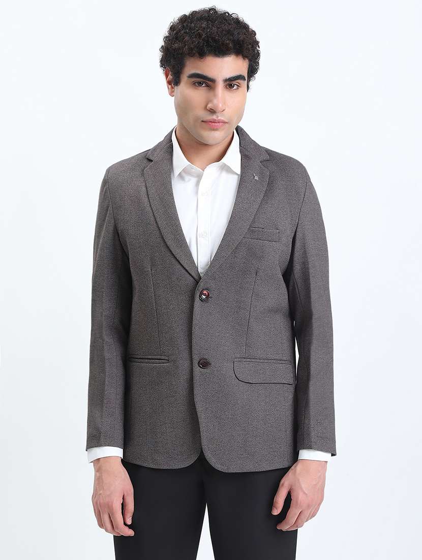 men lapel collar single breasted casual blazer - 22085996 -  Standard Image - 2