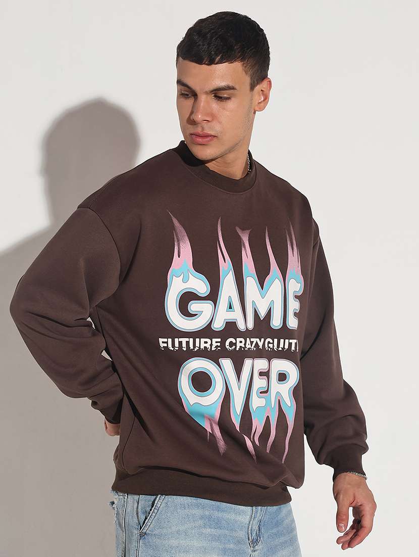 men front print long sleeve regular fit sweatshirt - 22086002 -  Standard Image - 2