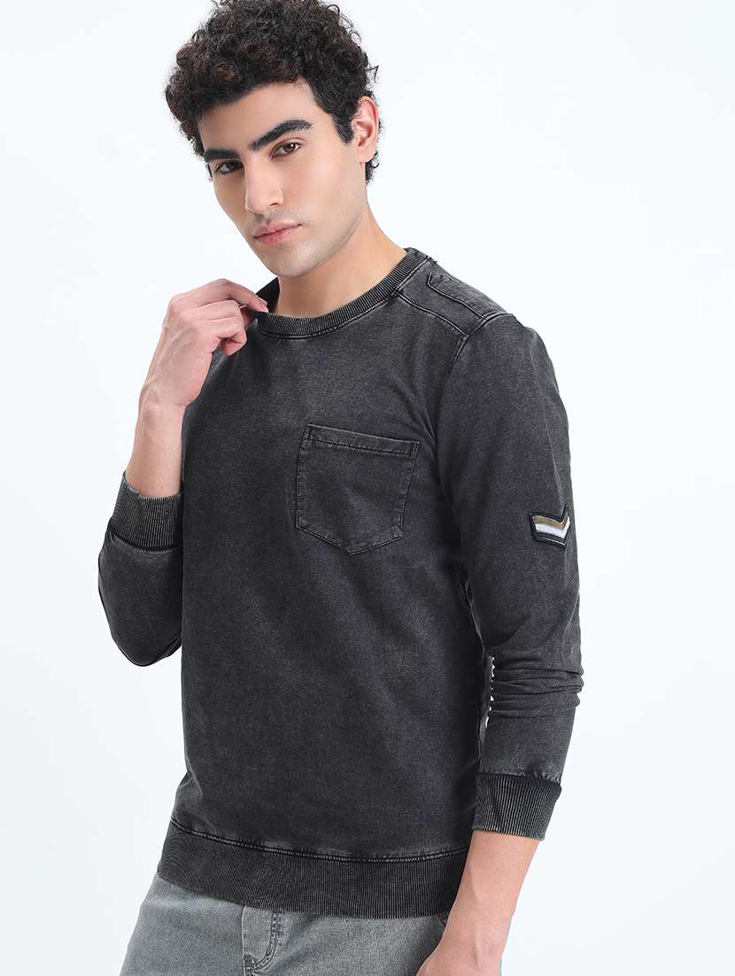 men solid long sleeve regular fit sweatshirt - 22086003 -  Standard Image - 2
