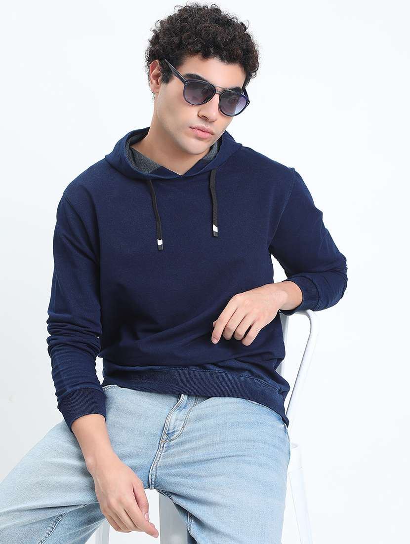men solid long sleeve regular fit sweatshirt