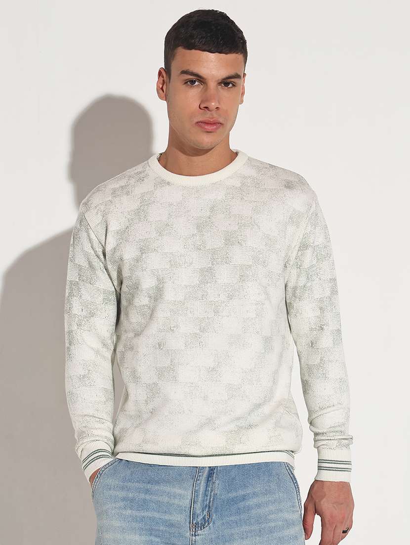 men checkered long sleeve regular fit pullover - 22086016 -  Standard Image - 2