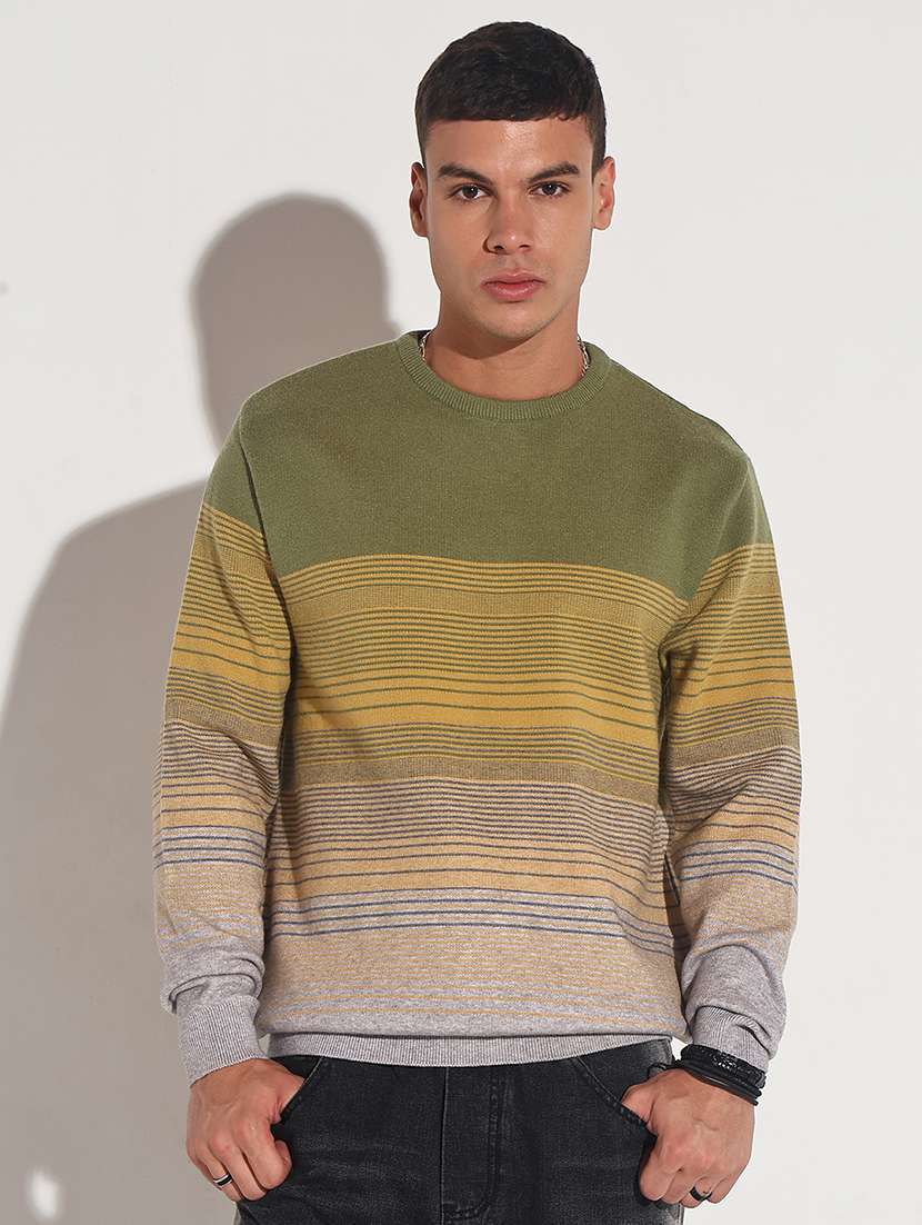 men striped long sleeve regular fit pullover - 22086028 -  Standard Image - 2