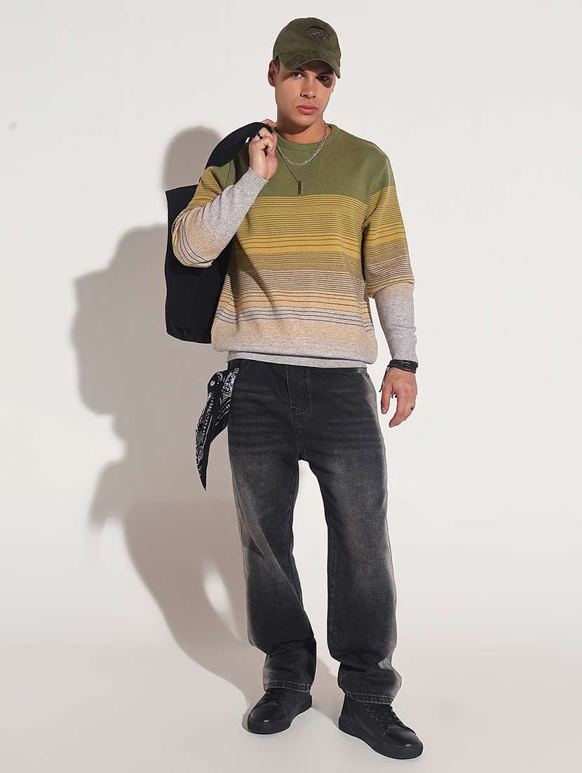men striped long sleeve regular fit pullover - 22086028 -  Standard Image - 7