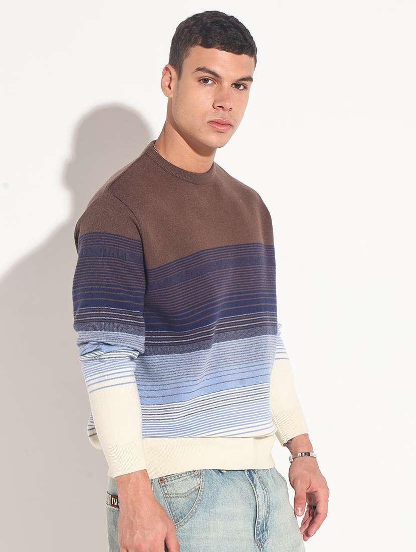 men striped long sleeve regular fit pullover - 22086029 -  Standard Image - 2