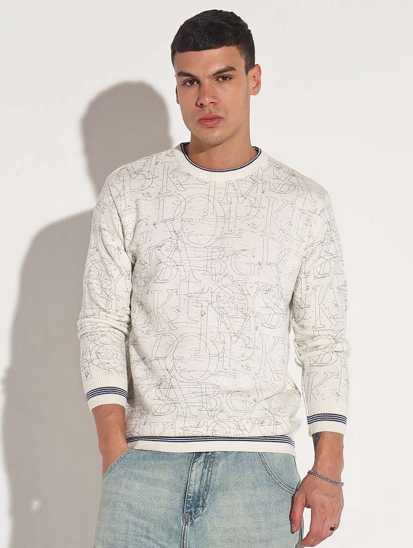men typographic long sleeve regular fit pullover - 22086030 -  Standard Image - 2