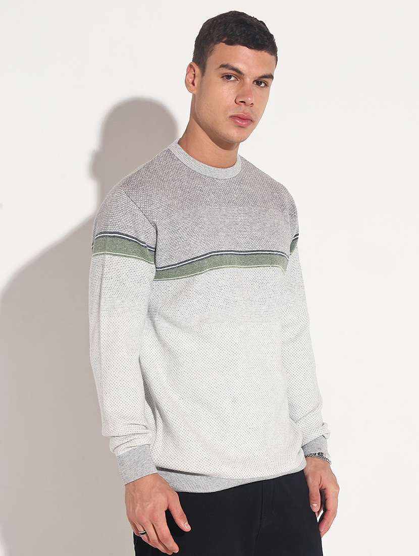 men color block long sleeve regular fit pullover - 22086033 -  Standard Image - 2