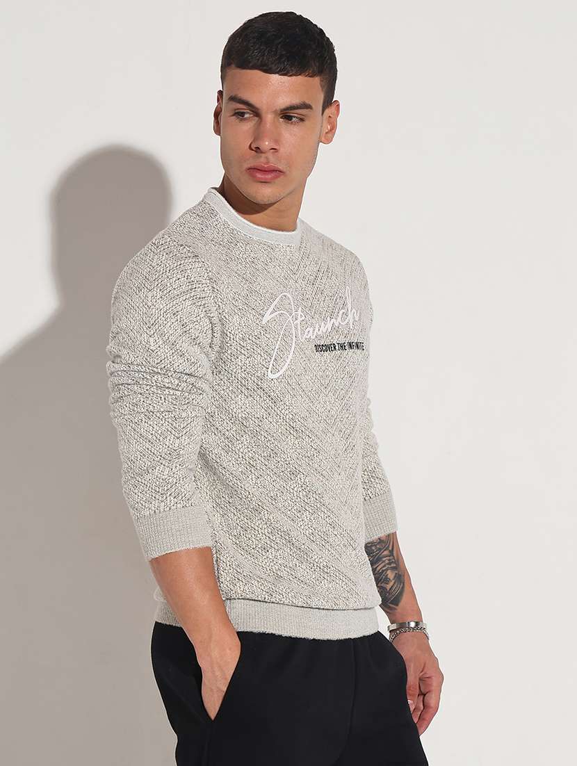 men self design long sleeve regular fit pullover - 22086034 -  Standard Image - 2
