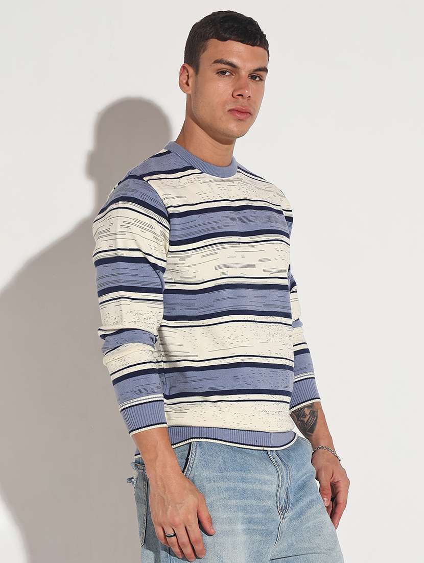 men striped long sleeve regular fit pullover - 22086036 -  Standard Image - 2