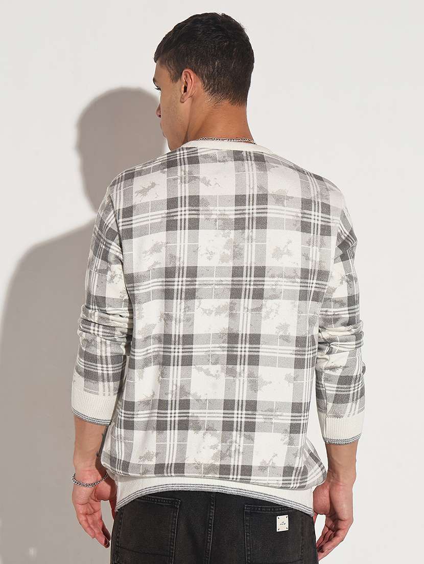 men checkered long sleeve regular fit pullover - 22086038 -  Standard Image - 2