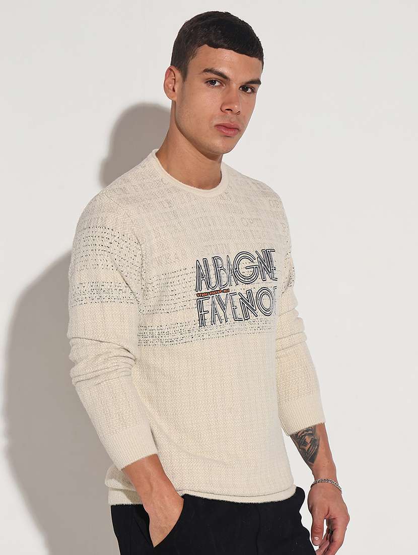 men typographic long sleeve regular fit pullover - 22086039 -  Standard Image - 2