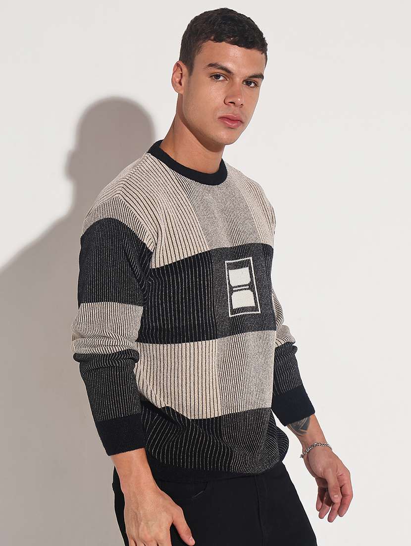 men striped long sleeve regular fit pullover - 22086042 -  Standard Image - 2