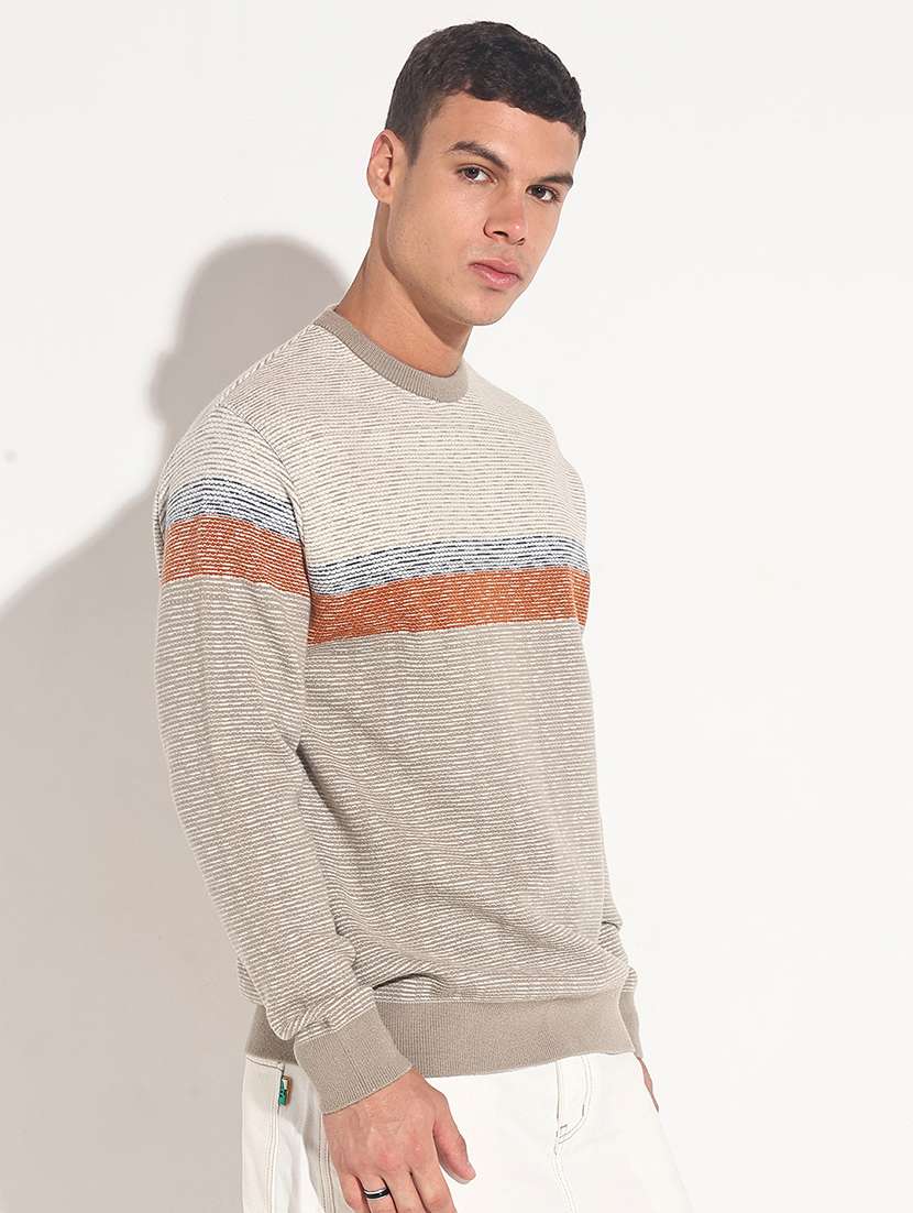 men striped long sleeve regular fit pullover - 22086043 -  Standard Image - 2