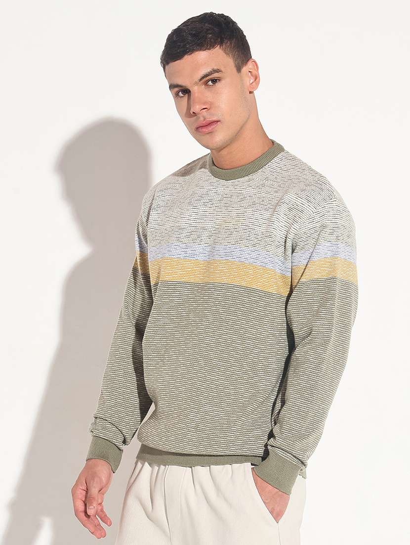 men striped long sleeve regular fit pullover - 22086044 -  Standard Image - 2