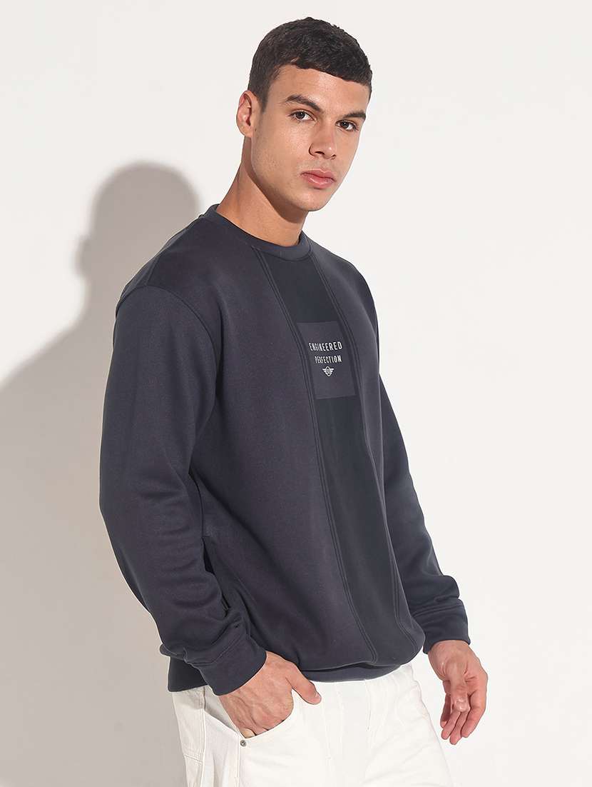 men typographic long sleeve regular fit pullover - 22086045 -  Standard Image - 2